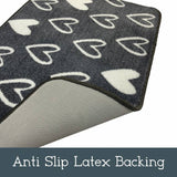 Mighty Mats doormat grey hearts 50x75cm, imported from the UK