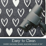Mighty Mats doormat grey hearts 50x75cm, imported from the UK