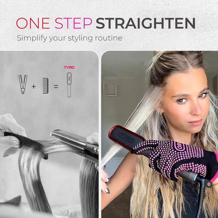 Tymo Ring hair straightening brush black combo - British product
