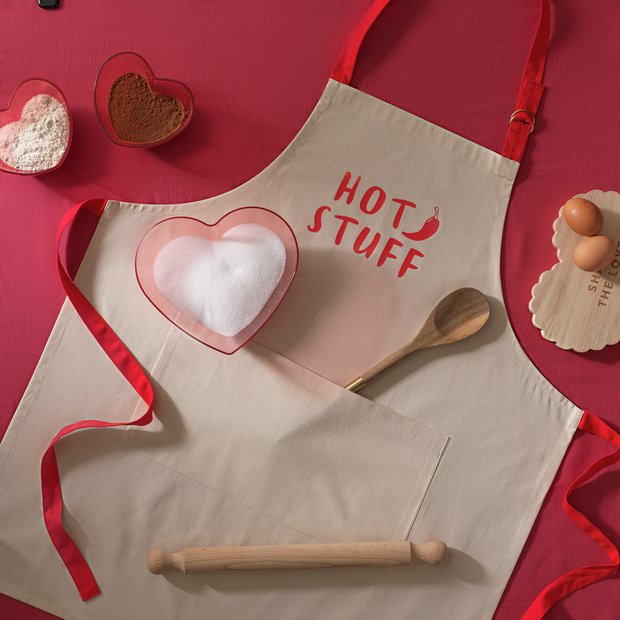 Argos Home green cotton apron with pocket (British brand)