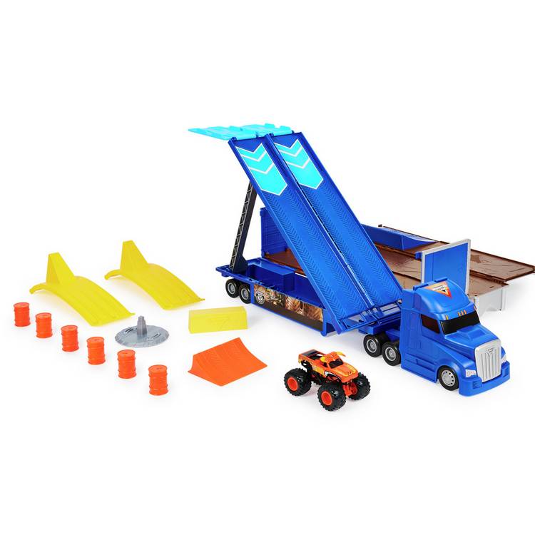 Monster Jam transforming hauler playset with El Toro Loco die-cast truck (British brand)