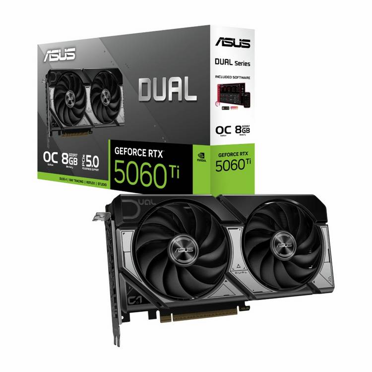 ASUS Dual GeForce RTX 5060 Ti OC 8GB graphics card, UK version