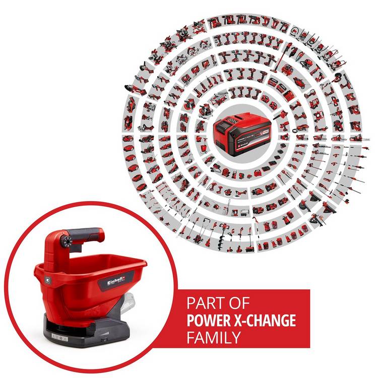 Einhell cordless universal spreader lightweight 1.24kg garden tool, UK version