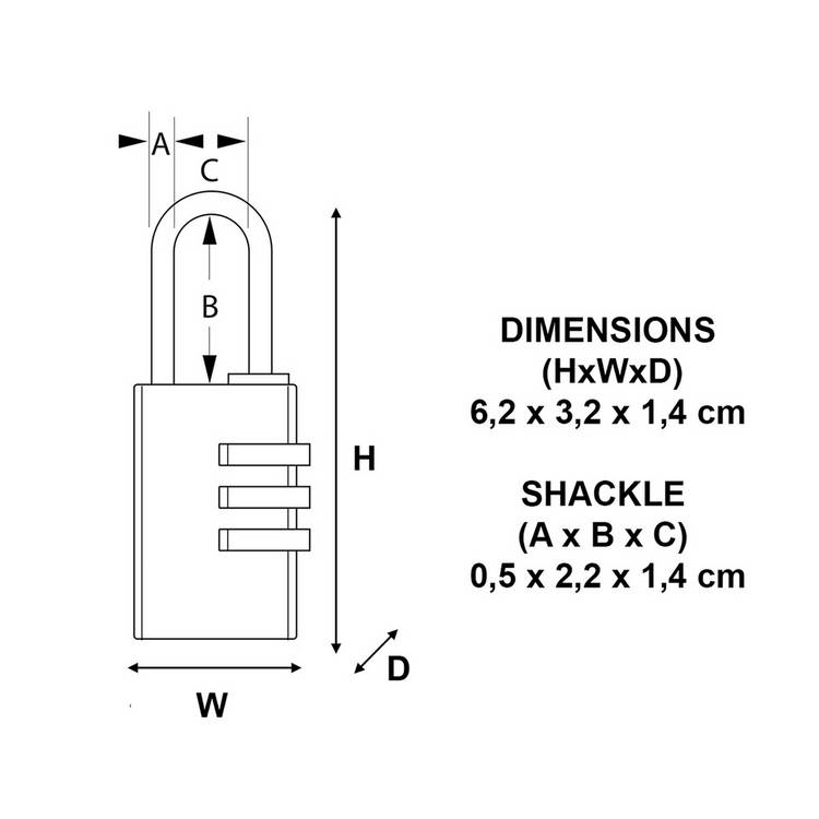 Master Lock combination padlock with pattern, imported from the UK