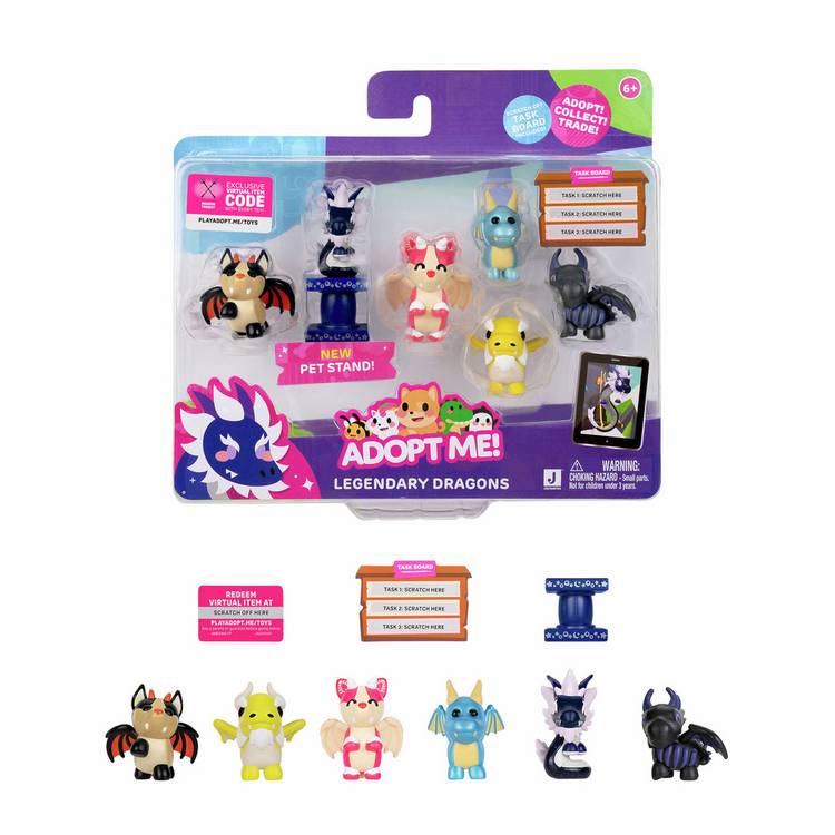 Adopt Me! 6 Figure 2 Inch Legendary Dragons Collectible Pack