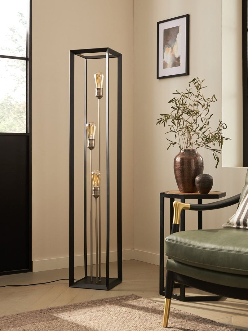Brooklyn black floor lamp 3 light (British brand)