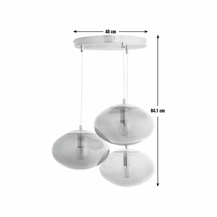 Habitat Honey Glass cluster ceiling light brown three globes, UK version