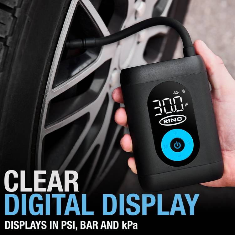 Ring cordless digital tyre inflator RTC1600, UK version