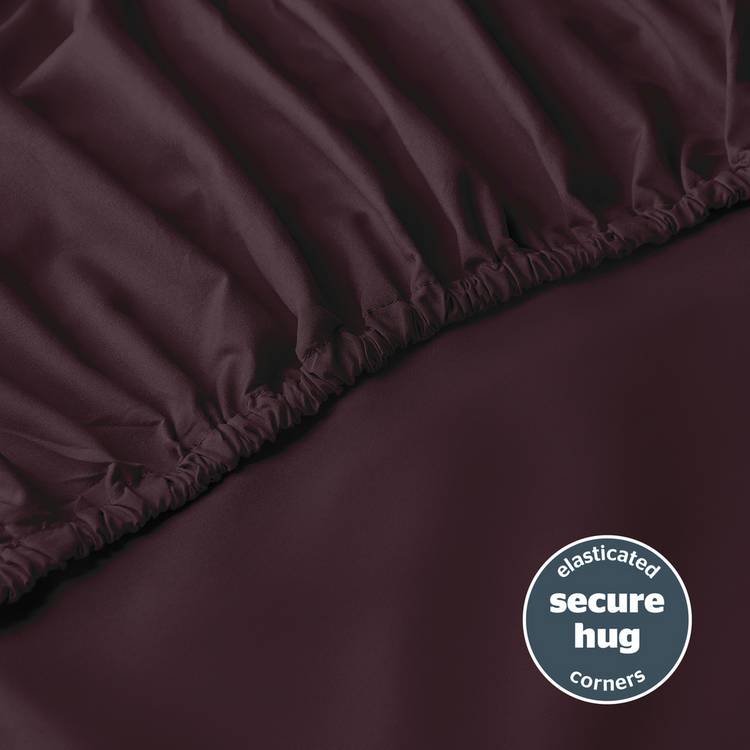 Silentnight Supersoft burgundy fitted sheet single size - British product