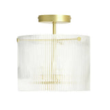 Argos Home ribbed glass flush ceiling light in brass, UK version