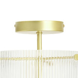 Argos Home ribbed glass flush ceiling light in brass, UK version