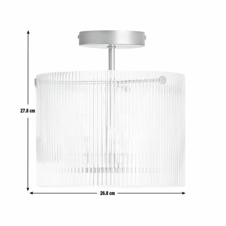 Argos Home ribbed glass flush ceiling light in brass, UK version