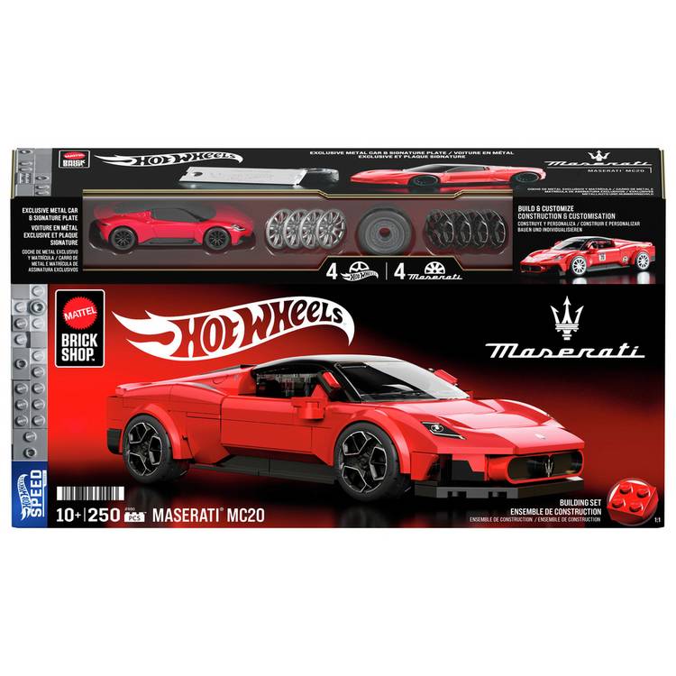 Mattel Hot Wheels Maserati MC20 building toy kit, imported from the UK