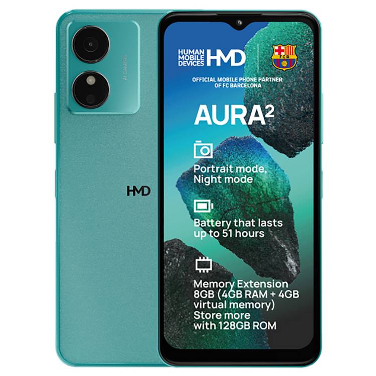 HMD Aura2 128GB mobile phone icy blue, UK version