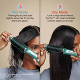 Shark Glossi 2-in-1 hot brush and air glosser in Juniper (British brand)