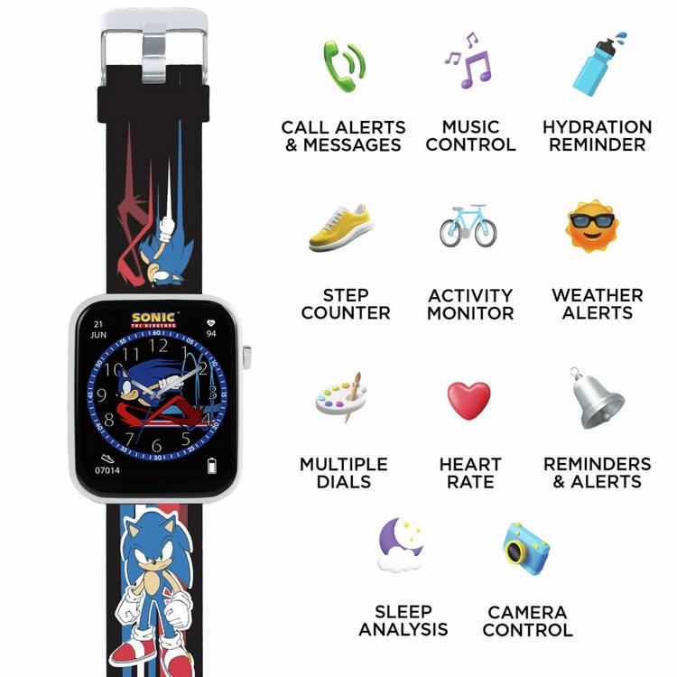 Sonic the Hedgehog kids smart watch with touchscreen display (British brand)