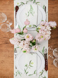Avalon Home snowdrop and hellebore table runner 32x230cm, UK version