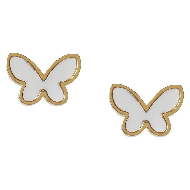 Liars & Lovers gold butterfly stud earrings - British product