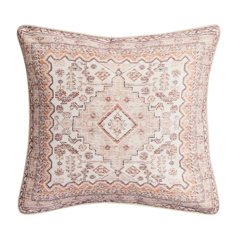 Habitat chenille cushion tapestry print cream 50x50cm, imported from the UK