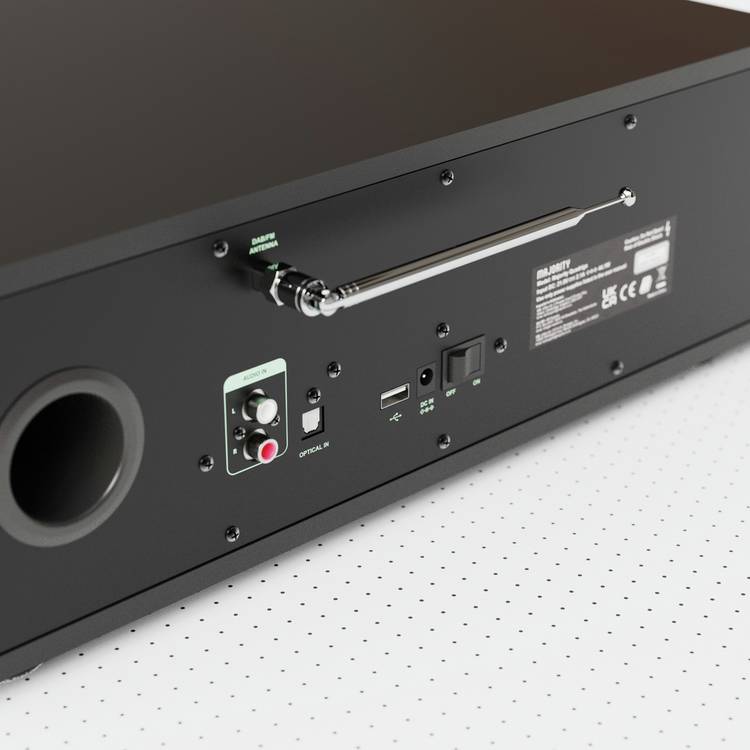 Majority Quadriga music system black DAB+ FM - UK version
