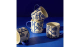 Argos Habitat Blue Leaf Set of 4 Stoneware Mugs - Blue- Buy online at McGrocer