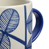 Habitat blue leaf stoneware mugs set of 4 - British product