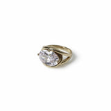 Freedom gold tone crystal ring size M, imported from the UK
