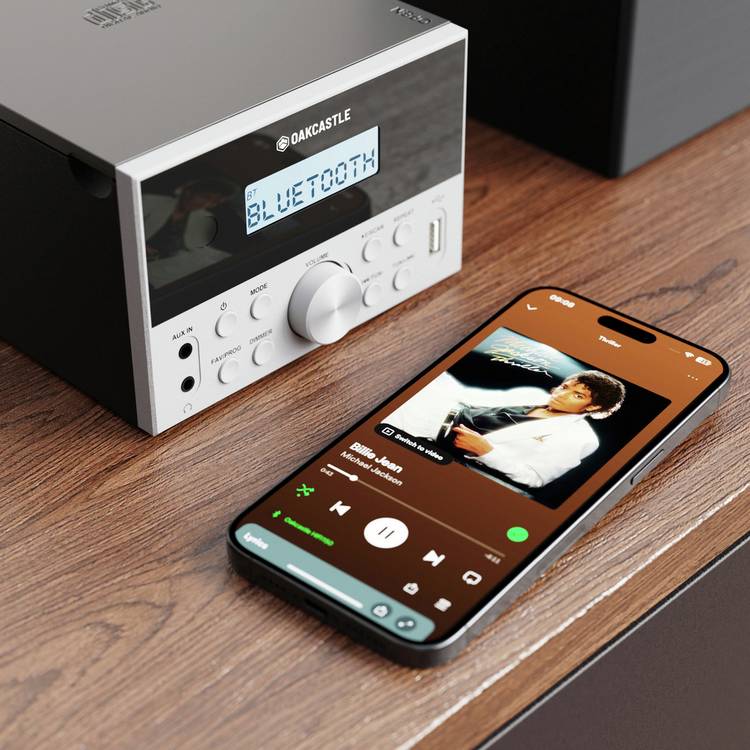 Oakcastle HI-FI 150 CD player with Bluetooth black (British brand)