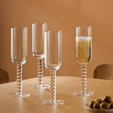Argos Habitat Bobbin Set of 4 Champagne Flutes - Clear- Buy online at McGrocer