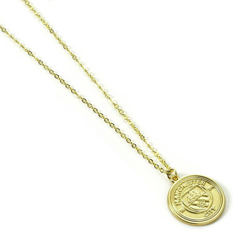 Manchester City FC pendant necklace gold finish crest 45cm, UK version