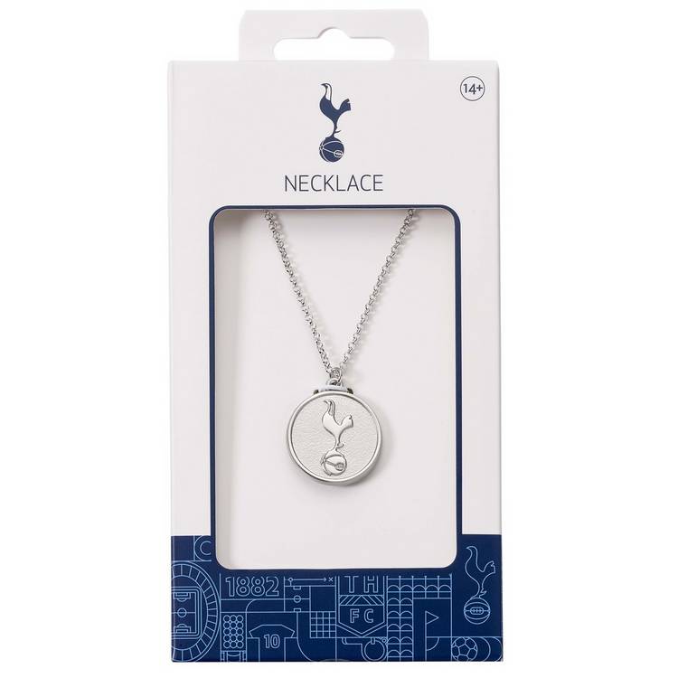 Tottenham Hotspur silver disc pendant necklace on trace chain, UK version