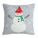 Home snowman fleece cushion blue 43x43cm - British product