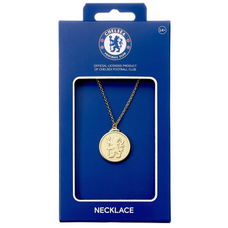 Revere Chelsea FC gold finish crest pendant necklace 45cm, imported from the UK