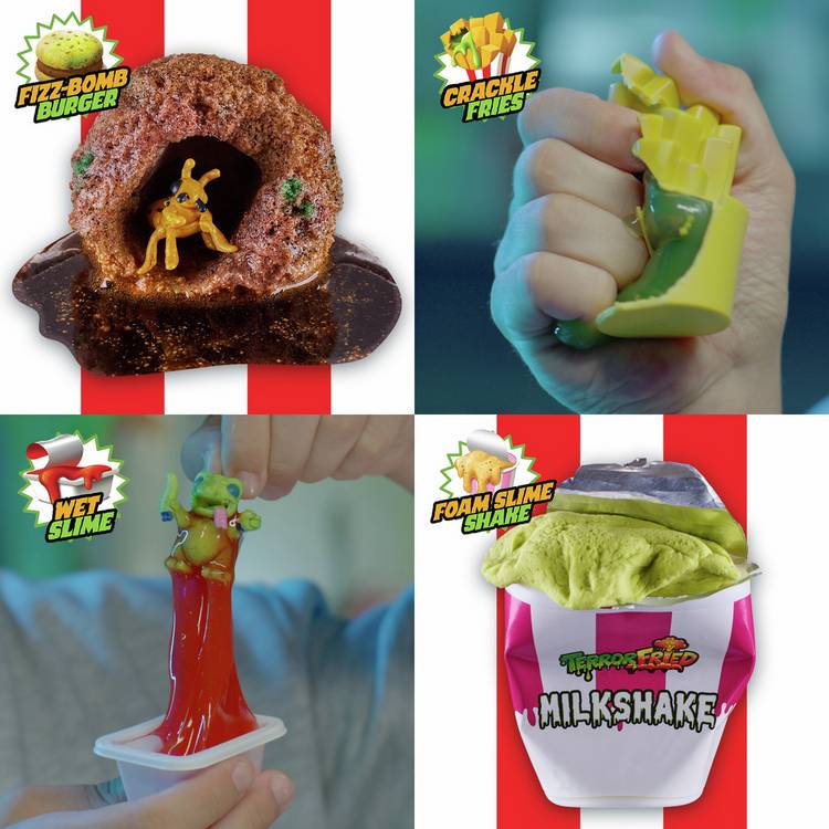 Terror Fried Gross Bucket Playset toy with sensory snacks, imported from the UK