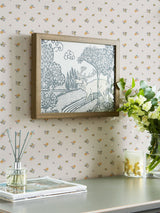 Next Laura Ashley Pale Ochre Yellow Claudia's Friend A4 Wallpaper Sample- Buy online at McGrocer