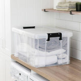 Strata Stackmaster 70L plastic storage box black, imported from the UK