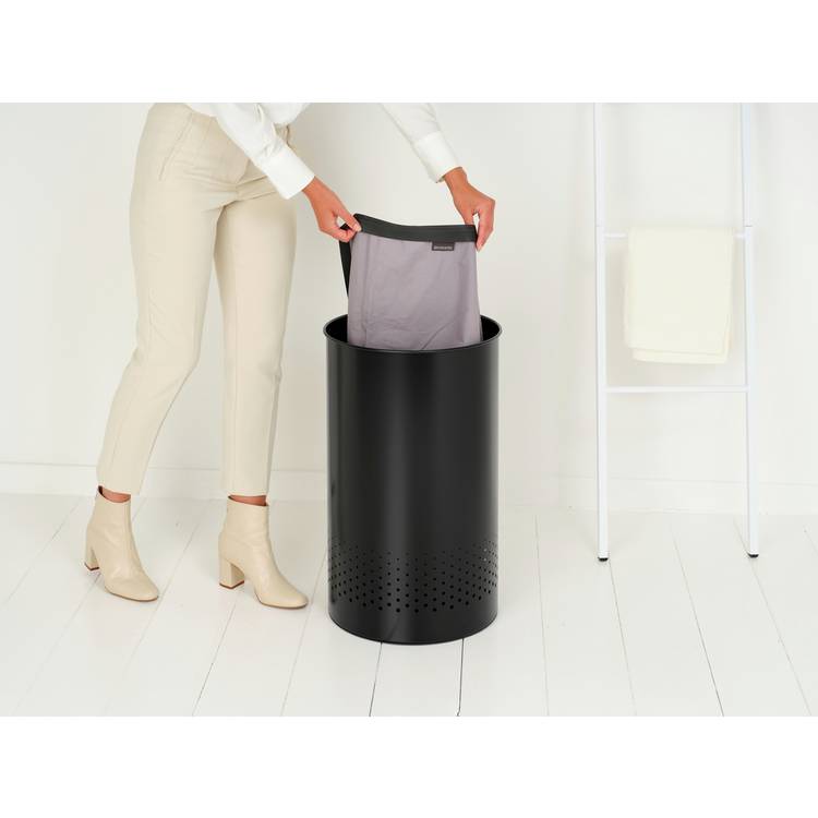 Brabantia black laundry bin 60L, imported from the UK