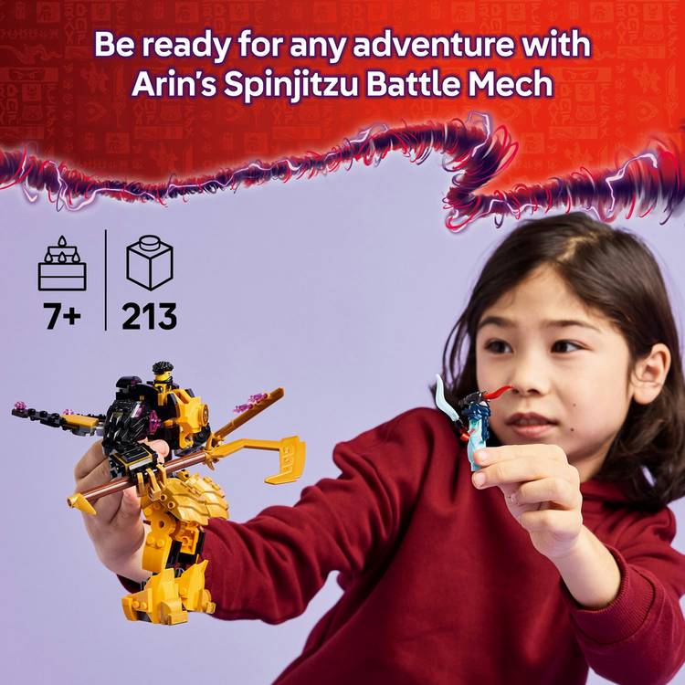 LEGO NINJAGO Arin's Spinjitzu Battle Mech building set - British product