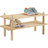 Argos Home shoe rack stackable solid pine, imported from the UK