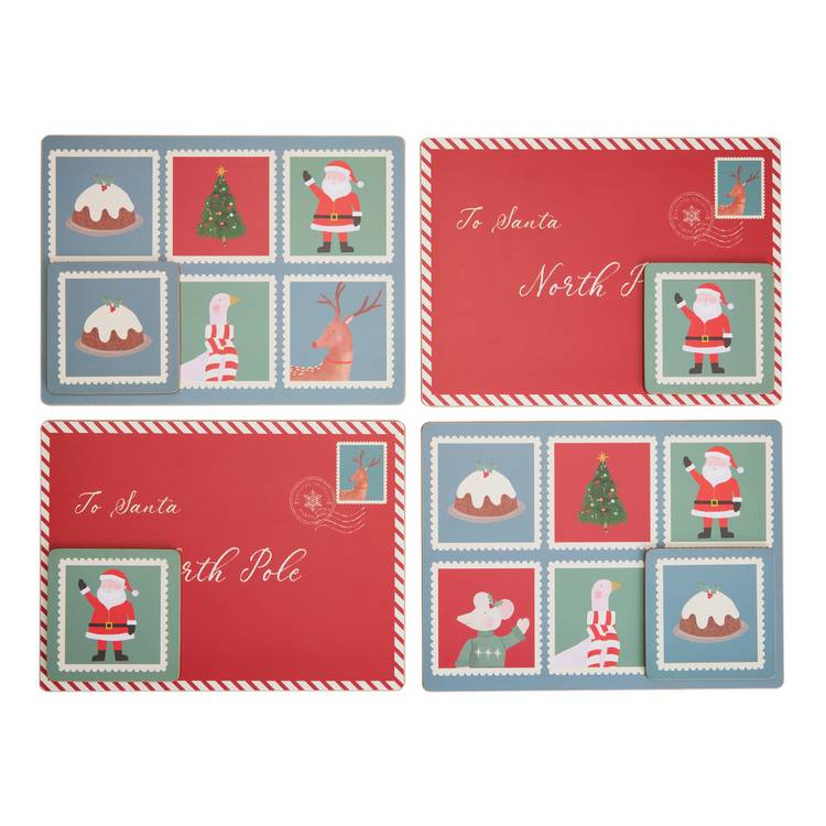 Argos Home Christmas placemats and coasters set of 4, UK version