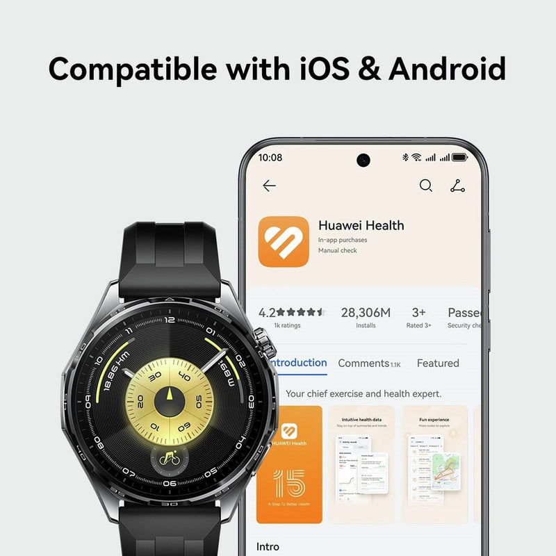 HUAWEI Watch GT6 46mm GPS smart watch black, imported from the UK