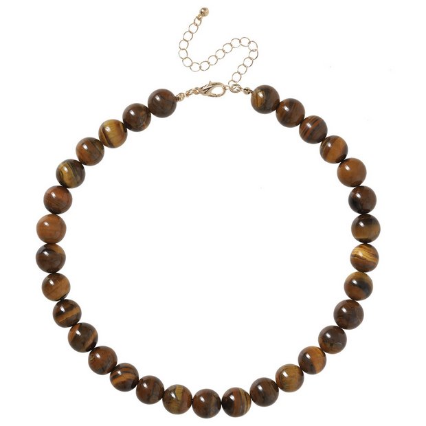 Liars & Lovers tiger eye beaded necklace 22cm - British product