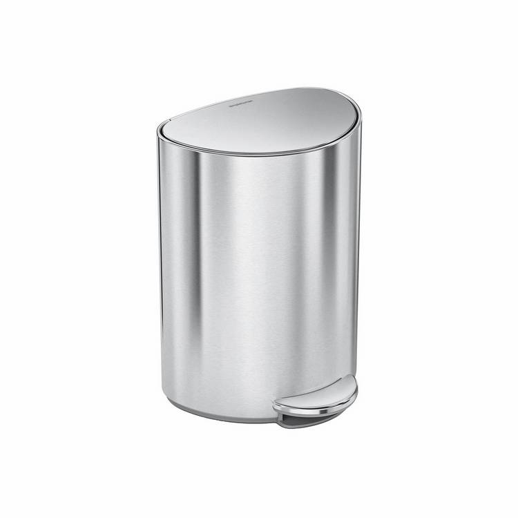 Simplehuman 6L semi-round bathroom pedal bin (British brand)