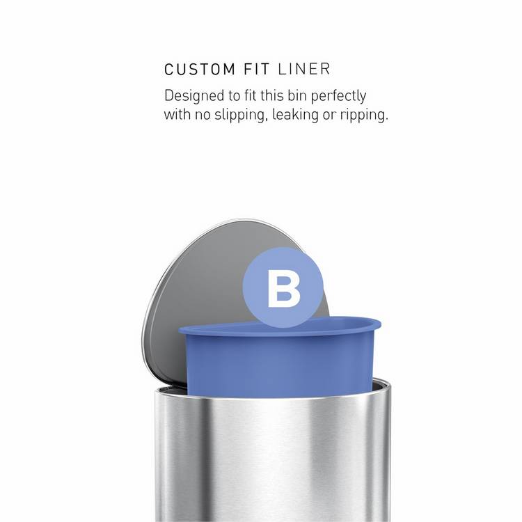 Simplehuman 6L semi-round bathroom pedal bin (British brand)