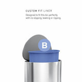 Simplehuman 6L semi-round bathroom pedal bin (British brand)