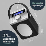 Majority Little Shelford portable DAB radio black grey, imported from the UK