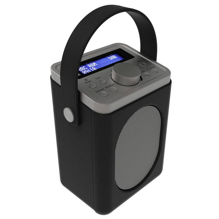 Majority Little Shelford portable DAB radio black grey, imported from the UK