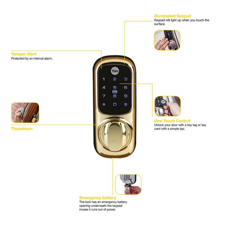 Yale Keyless Connected Smart Lock polished brass, UK version