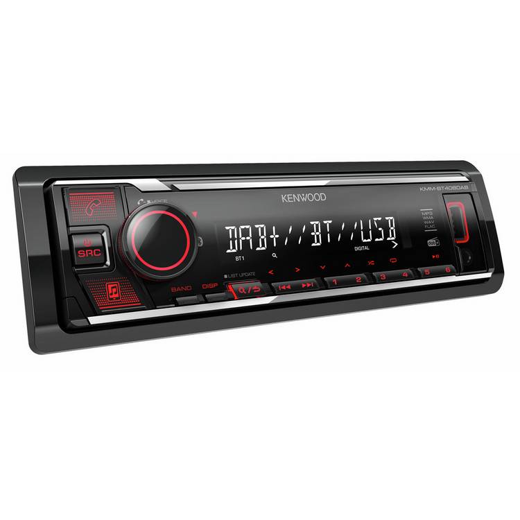 Kenwood KMM-BT408DAB car radio with DAB and Bluetooth (British brand)