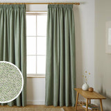 Argos Habitat Herringbone Pencil Pleat Curtains Green 117x137cm- Buy online at McGrocer